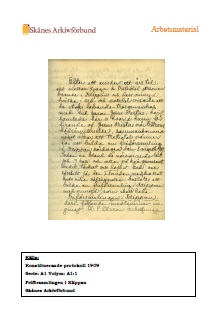 Studiematerial - Klippans Friförsamling Konstituerande protokoll 1909