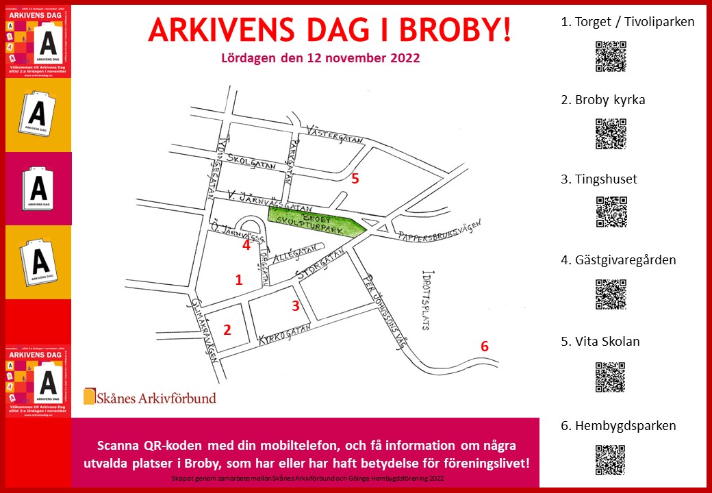 Bild på karta rundvandring Broby Arkivens dag 2022 