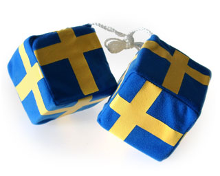 Biltärningar i svenska flaggan