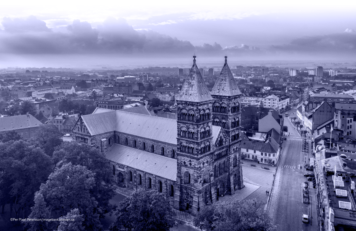 Bild till Sydsvenska Arkivkonferensen. Vy Lunds domkyrka