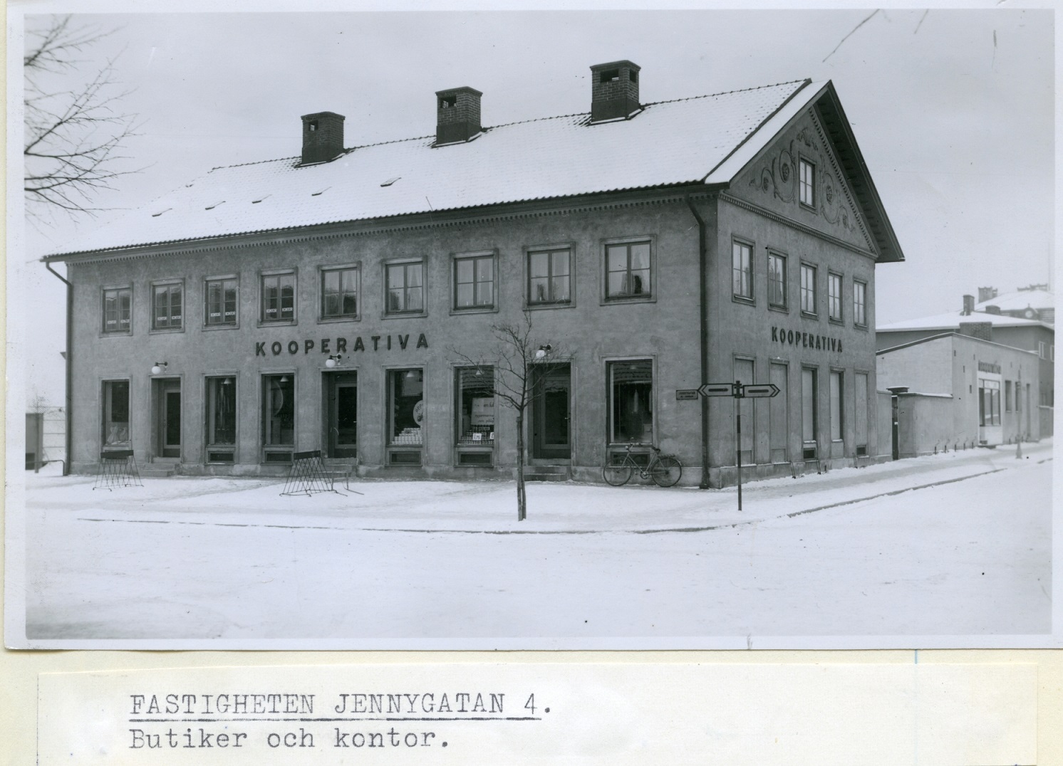 Fastigheten på Jennygatan 4. Fotograf okänd.