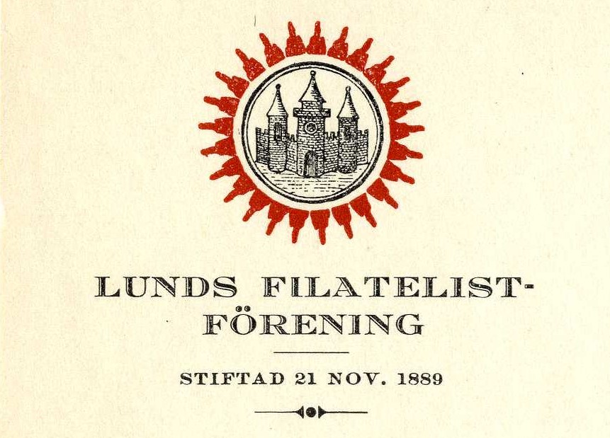Logotyp på handling från 1979 i samband med föreningens 90-årsjubileum. Lunds Filatelistförenings arkiv. Logotyp på handling från 1979 i samband med föreningens 90-årsjubileum. Lunds Filatelistförenings arkiv.