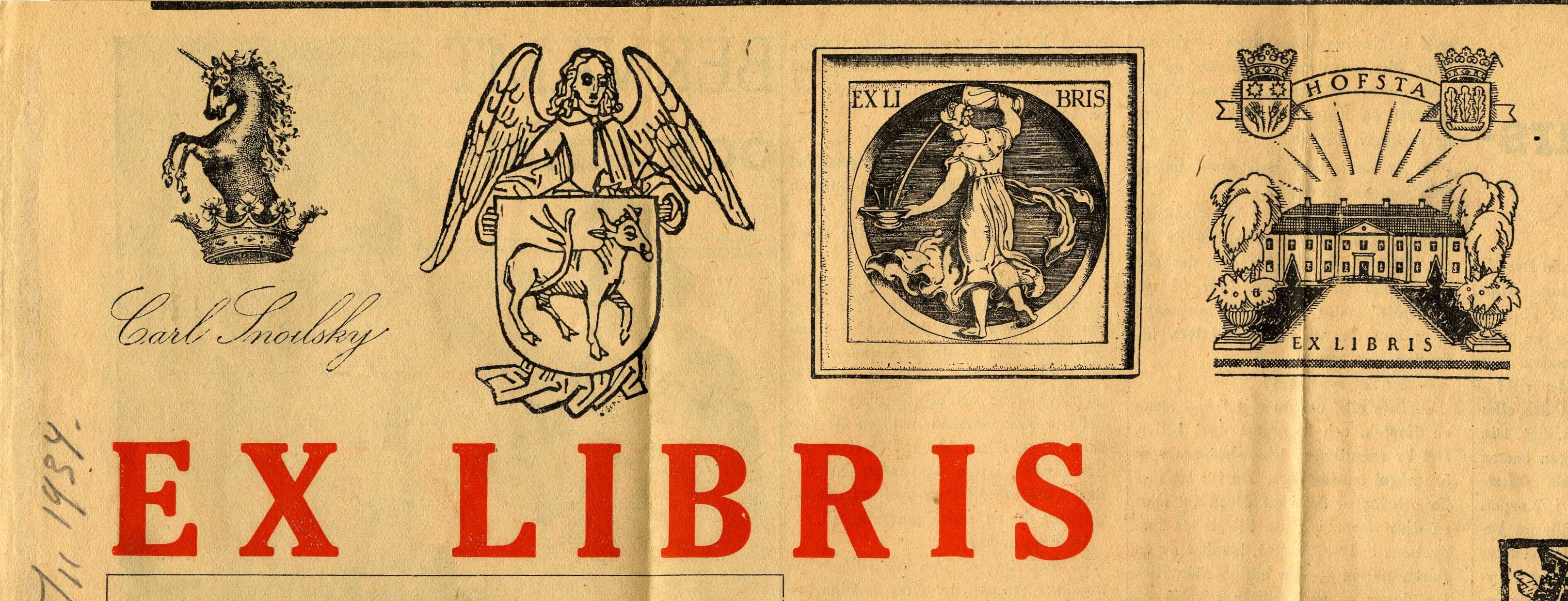 Urklipp från tidningsartikel om exlibris, Svenska Dagbladet 1934. Ur arkivet Diakonissa Ester Albins exlibrissamling. Urklipp från tidningsartikel om exlibris, Svenska Dagbladet 1934. Ur arkivet Diakonissa Ester Albins exlibrissamling.