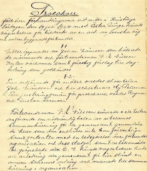 Protokoll från årsmöte, 1924 Protokoll från årsmöte, 1924