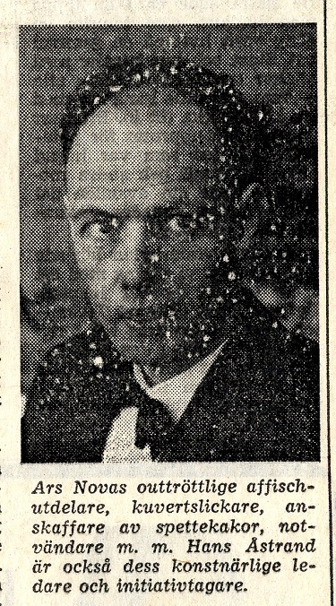 Grundaren Hans Åstrand 1970, publikation okänd. Grundaren Hans Åstrand 1970, publikation okänd.