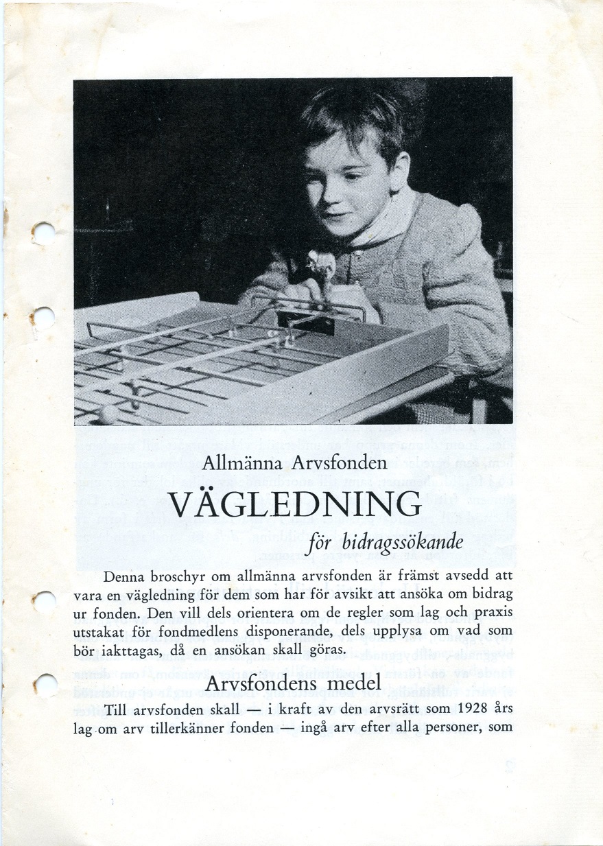 Vägledningsbroschyr från Socialdepartementet 1957. Ur: Hjärsås m fl socknars sommarkoloniförenings arkiv. Vägledningsbroschyr från Socialdepartementet 1957. Ur: Hjärsås m fl socknars sommarkoloniförenings arkiv.