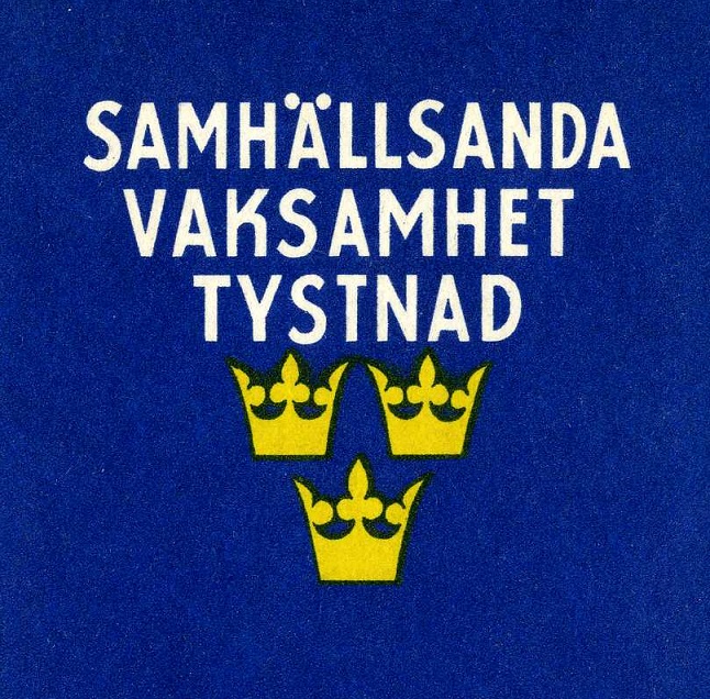 utsnitt från masskorsbandet ”Nationalitetsbeteckningar på flygplan”, tryckt av Statens Informationsstyrelse under kriget