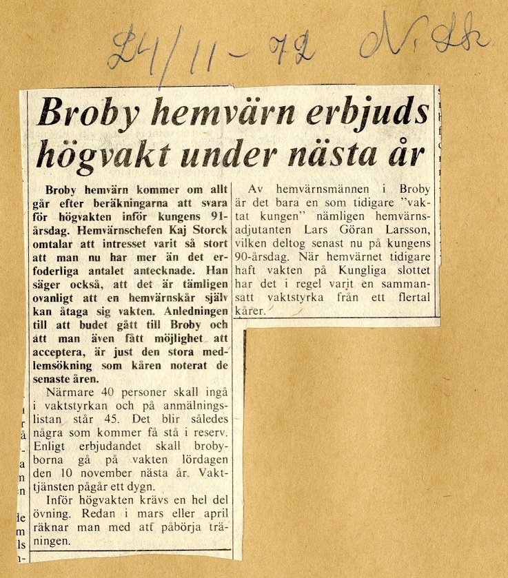 Pressklipp, Norra Skåne, november 1972. Pressklipp, Norra Skåne, november 1972.