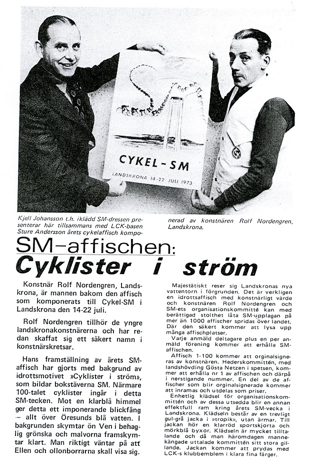Kopia av pressklipp ur Nya Cyklisten nr 3 1973