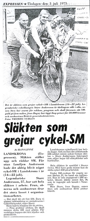 Kopia av pressklipp ur Expressen, 3 juli 1973.