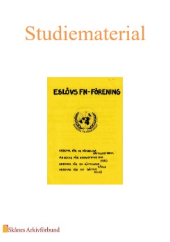 Eslövs FN-förening - Flygblad för medlemsvärvning - Studiematerial