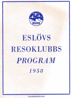 Eslövs Resoklubb - Program 1958 - Källa
