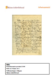 Studiematerial - Klippans Friförsamling Konstituerande protokoll 1909 Studiematerial - Klippans Friförsamling Konstituerande protokoll 1909