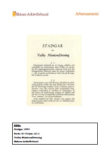 Studiematerial - Vedby missionsförenings stadgar 1954