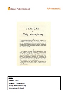 Studiematerial - Vedby missionsförenings stadgar 1954 Studiematerial - Vedby missionsförenings stadgar 1954
