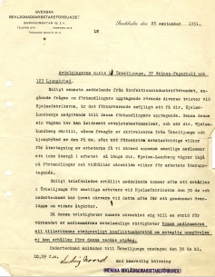 Primärkälla - Svenska beklädnadsarbetarförbundet avd 61 Skrivelser från förbundet 1931