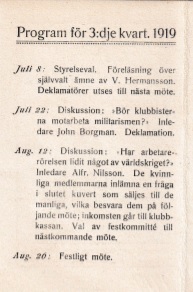 Trelleborgs socialdemokratiska ungdomsklubb - Program 1918,1919,1920 - Källa