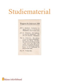 Trelleborgs socialdemokratiska ungdomsklubb - Program 1918,1919,1920 - Studiematerial