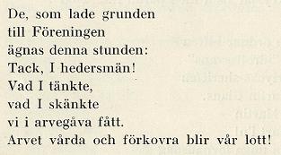 Jubileumsvisa 1936. Ur: Sv Murareförbundet avd 1 Lund. 