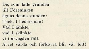 Jubileumsvisa 1936. Ur: Sv Murareförbundet avd 1 Lund. 